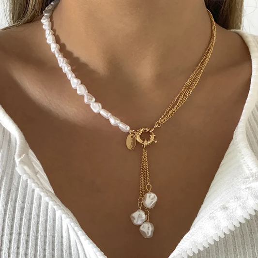 Ella – Collier Or & Perles Élégantes