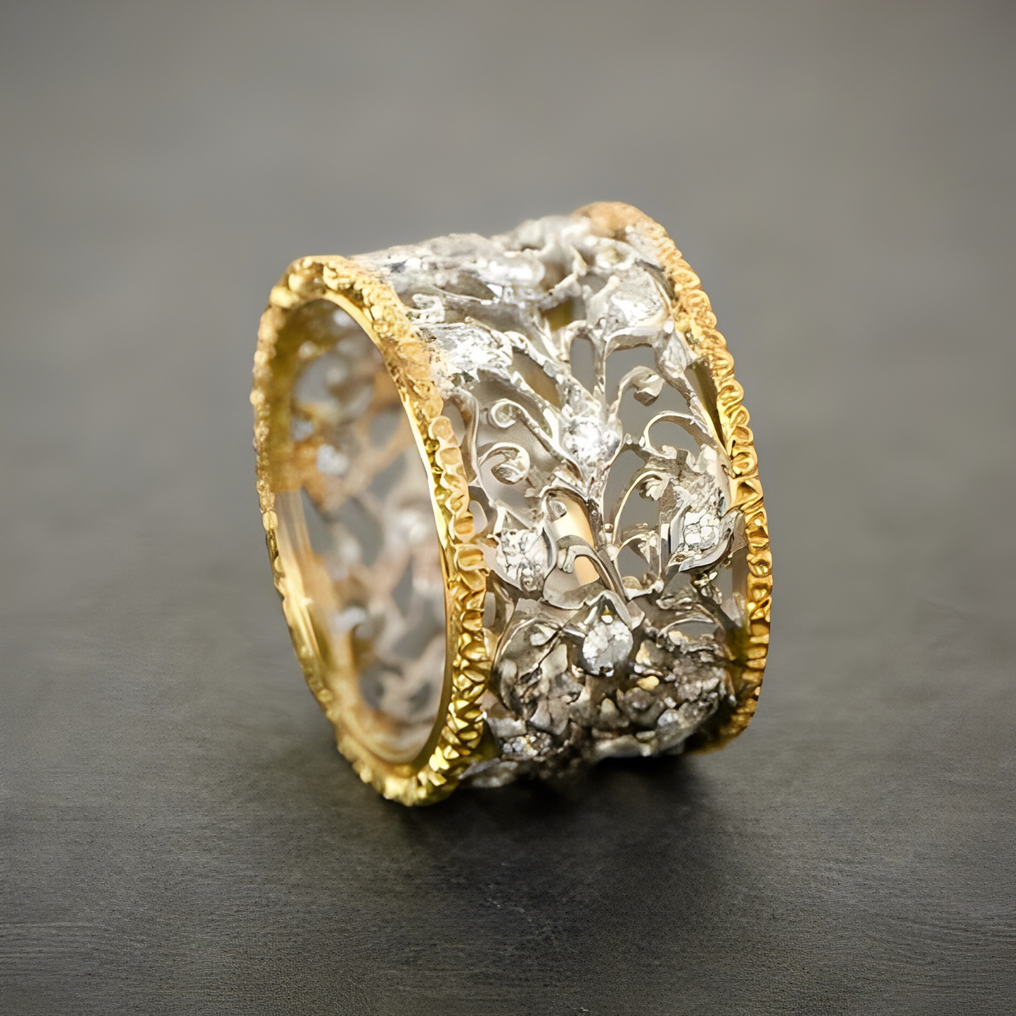 Elvara – Bague Vintage Feuille et Zirconium