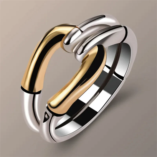Cassia – Bague Vintage Nouée en Or & Argent