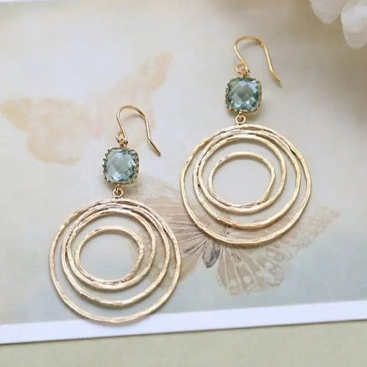 Delia – Boucles d’Oreilles Vintage Spirales en Or et Zirconium