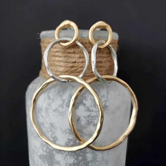 Sophie – Créoles Vintage en Or et Argent