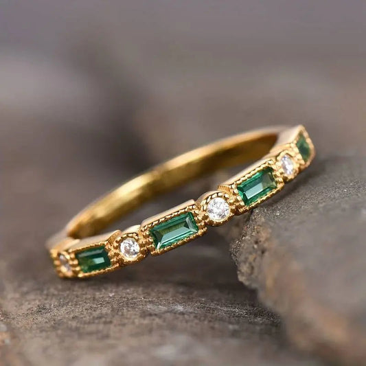Crista – Bague statement en or avec zirconium vert