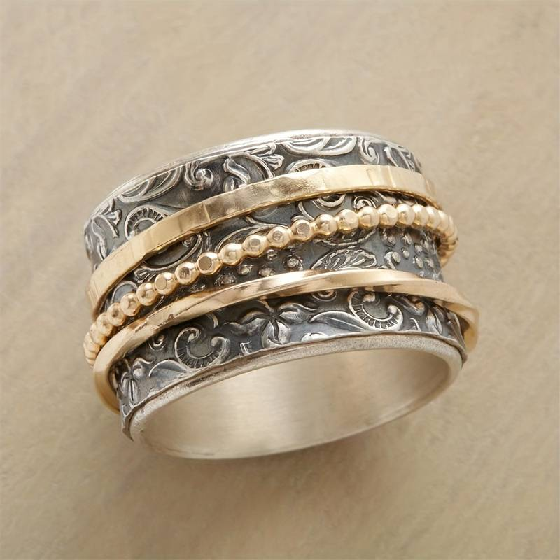 Alodia – Bague Vintage Or & Argent Antique