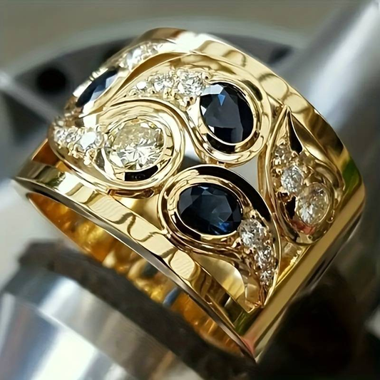 Elina – Bague Vintage Dorée Incrustée de Zircon