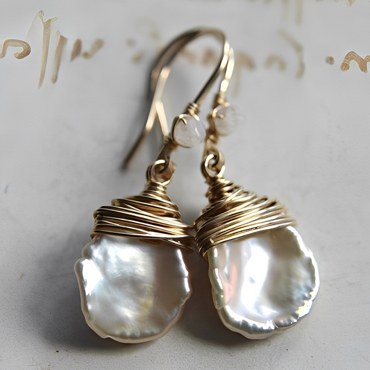 Flamara – Boucles d’Oreilles Perle Vintage