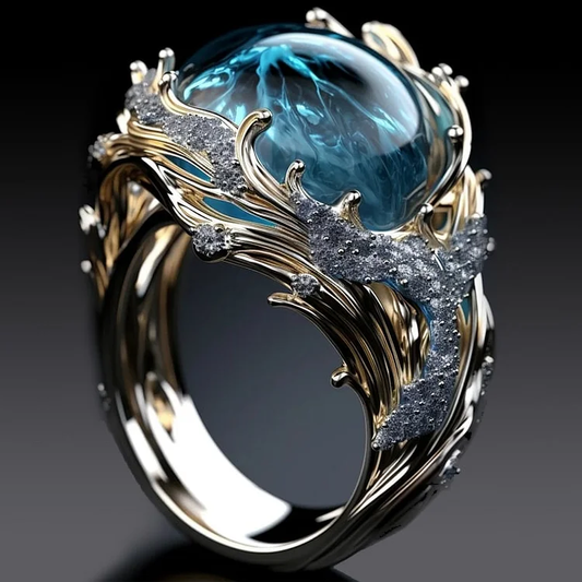 Selena – Bague Vintage en Cristal de l’Océan