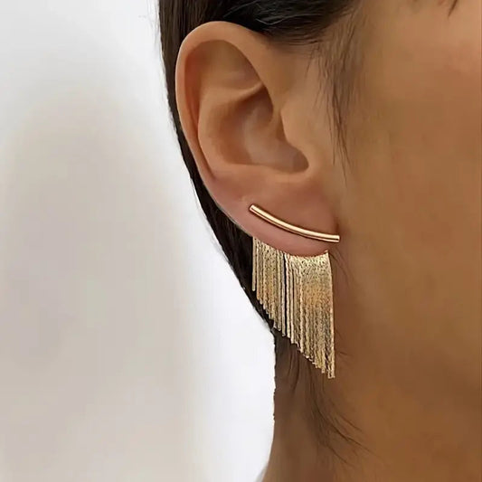 Cassy – Boucles d’oreilles à franges dorées