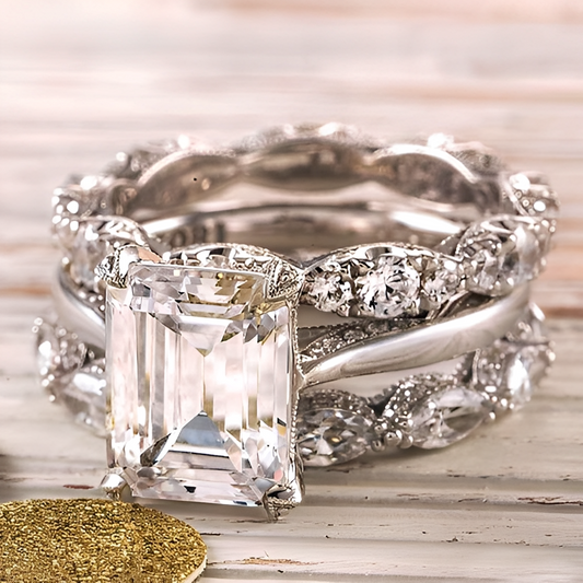 Nola – Bague Argent Stratifiée Éclatante Vintage