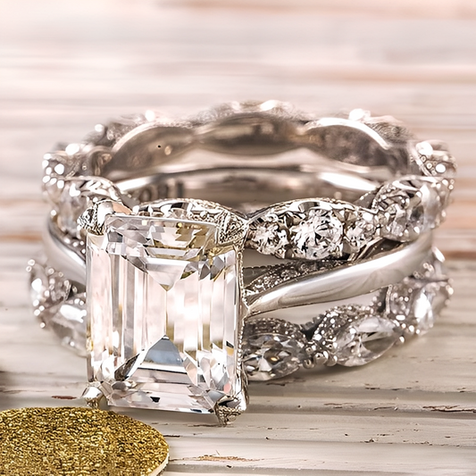 Jona – Bague Superposée Vintage en Argent Brillant