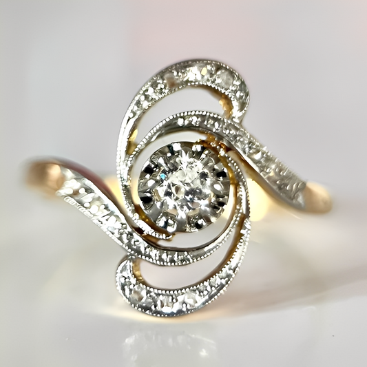 Ariana – Bague Or Spirale Étincelante