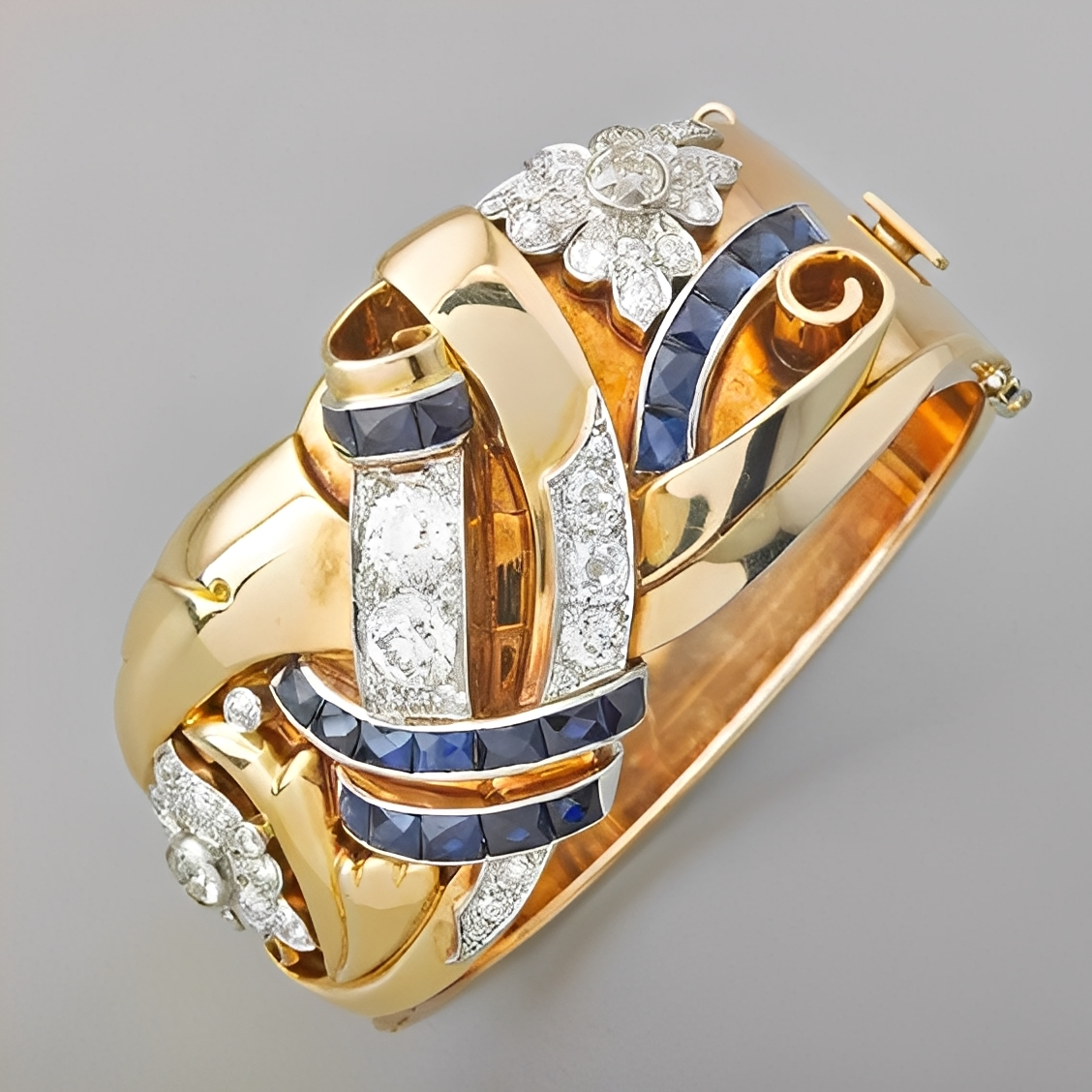 Mireille – Bague Vintage Or & Zircon Bleu