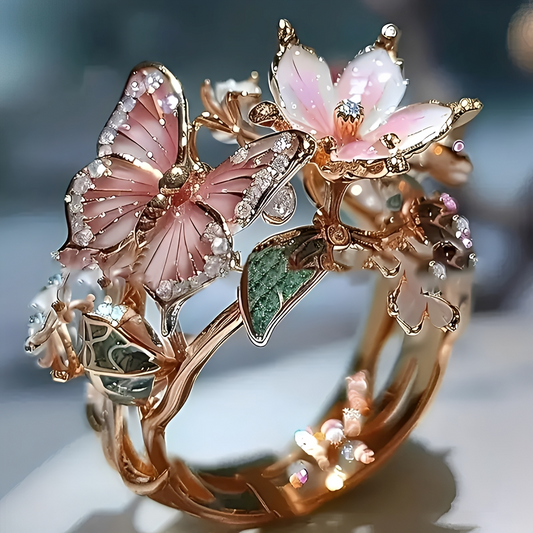Isabeau – Bague Papillon Éclatante en Zirconium