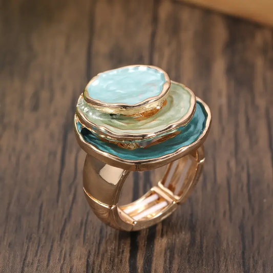 Mina – Bague Multi-Couches Peinte à la Main