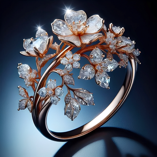 Viviane – Bague Fleur Cristal Étincelante