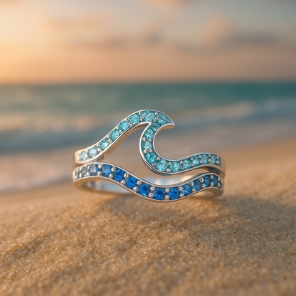 Daphnie – Bague Vague en Opale Lumineuse