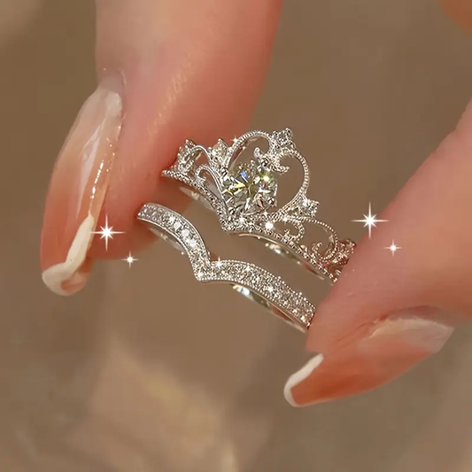 Trisha – Bagues Couronne Argent Rayonnantes