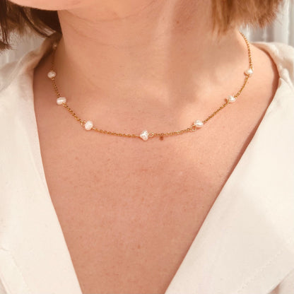 Collier perles dorées - Collier de tous les jours