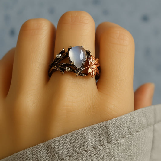 Celestia – Bague Pierre de Lune au Charme Naturel