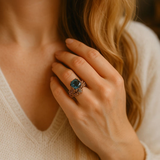 Esmerelle – Bague Cristal Verte au Charme Naturel