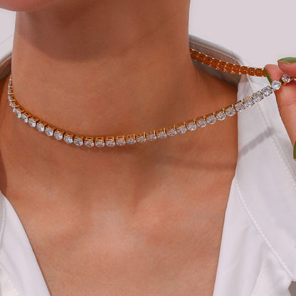 Linnea – Collier Tennis Doré avec Pierres Étincelantes