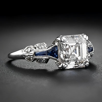 Perrine – Bague Vintage Bleu Brillant en Argent