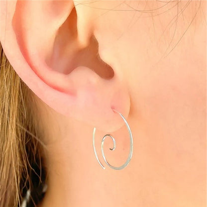 Yara – Boucles d'Oreilles Boho en Spirale en Argent