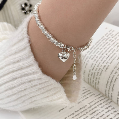 Marie – Bracelet Élégant en Argent avec Cœur