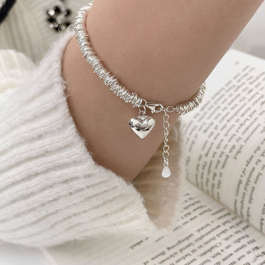 Marie – Bracelet Élégant en Argent avec Cœur