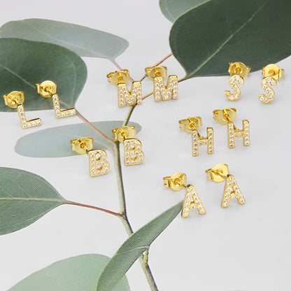 Aiah – Boucles d'Oreilles Lettre de l'Alphabet Anglais