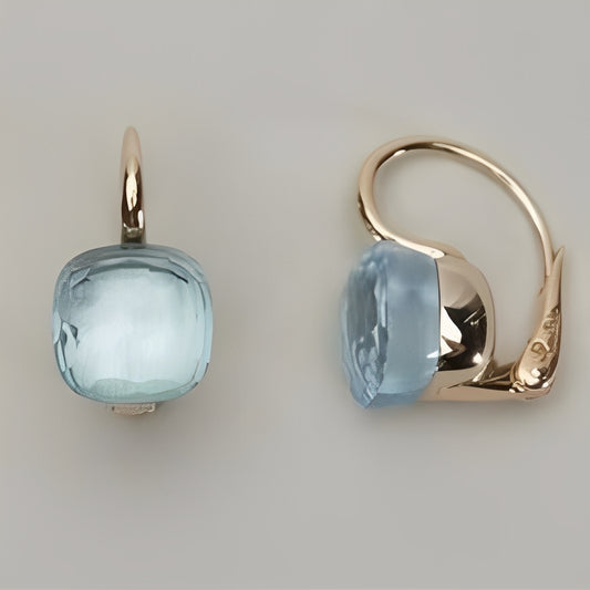 Manon – Boucles Zircon Bleu Vintage