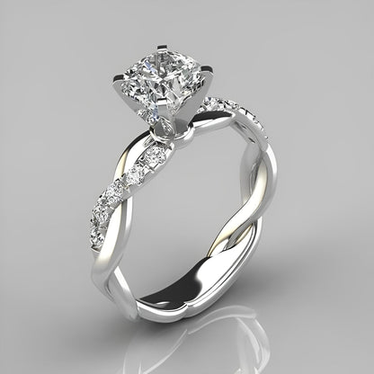 Zayna – Bague Tressée Vintage avec Circon Brillant