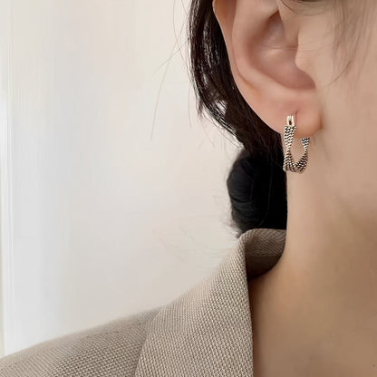 Dakota – Boucles d'Oreilles Vintage en Maille Argent