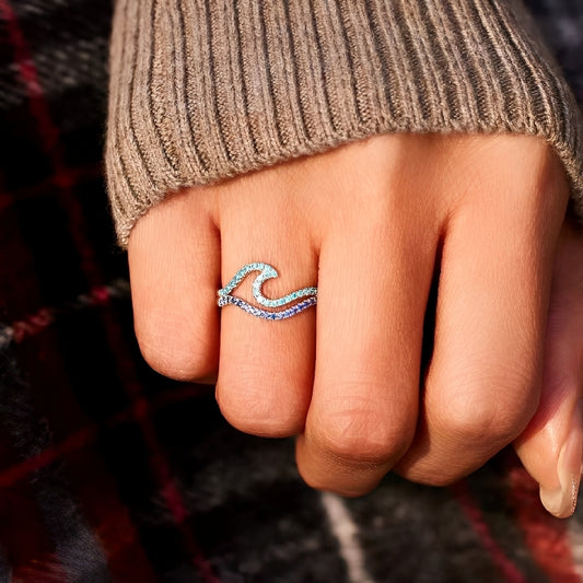 Daphnie – Bague Vague en Opale Lumineuse
