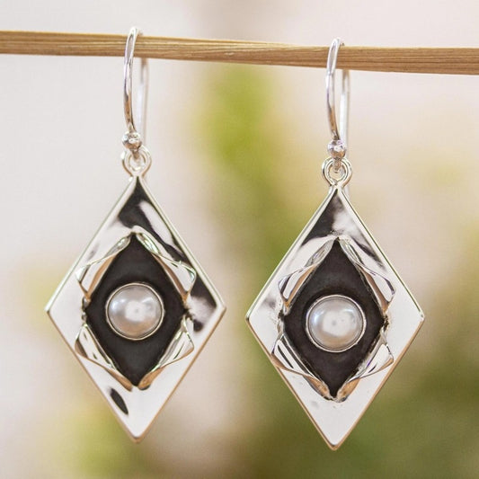 Nova – Boucles Vintage Perles & Argent Élégant