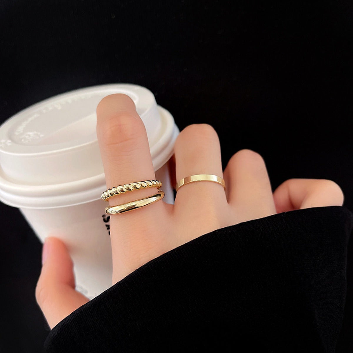 Raine – Ensemble de Bagues à Deux Pièces Style