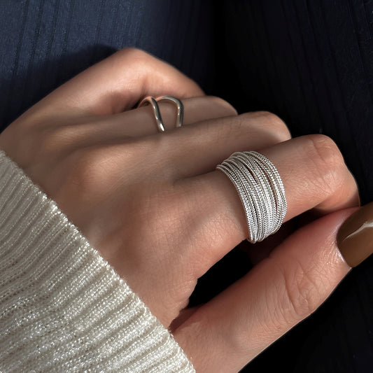 Miley – Bague Argent Superposée