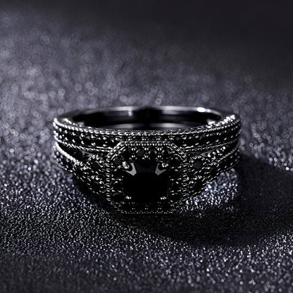 Adrian – Ensemble de Bagues Vintage en Noir