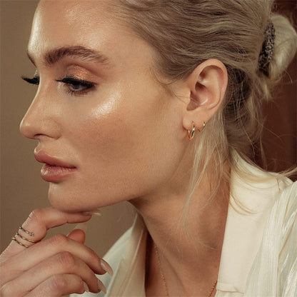 Nina – Boucles d'oreilles Double Cercle Spirale Tordue en Cuivre