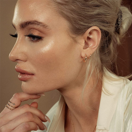 Nina – Boucles d'oreilles Double Cercle Spirale Tordue en Cuivre