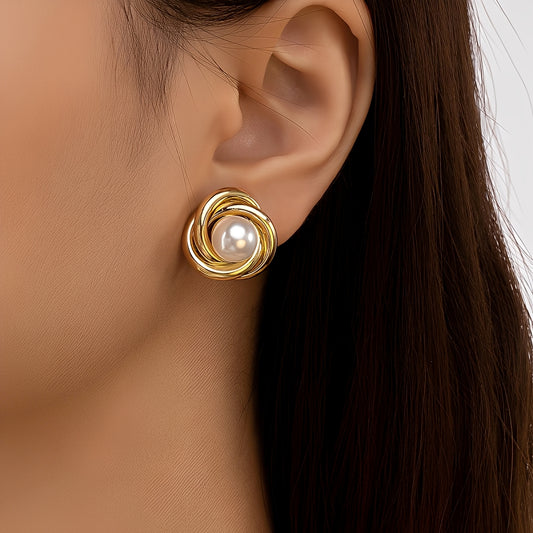 Krisna – Boucles d’Oreilles Élégantes en Or avec Perles