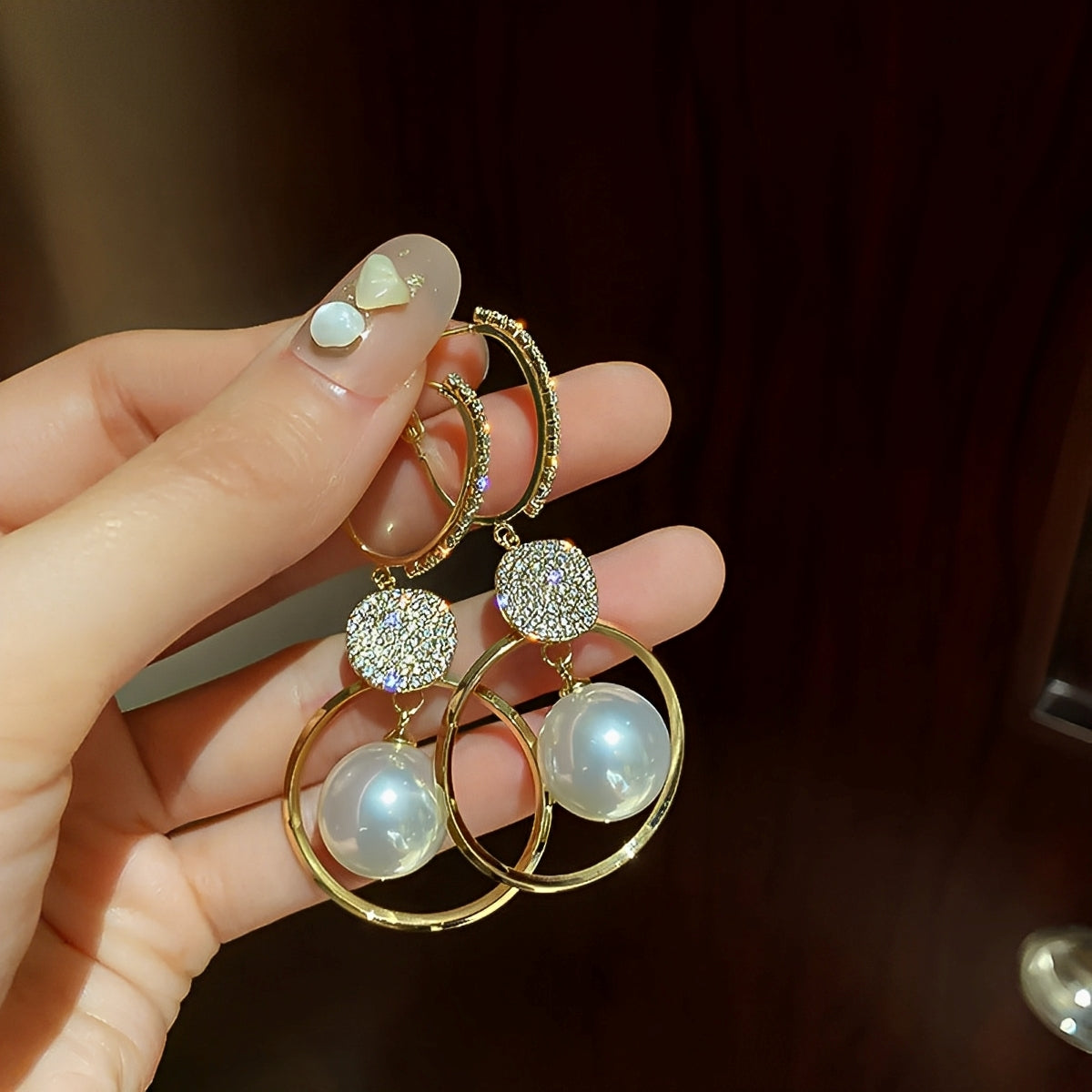 Seraphine – Boucles d’Oreilles Perles de Culture & Zircones Scintillantes