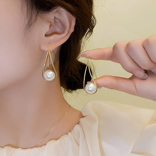 Cameron – Boucles Perles Dorées Pendantes