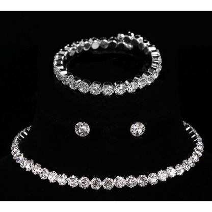 Roxan – Set 3PCS Collier et Boucles d'Oreilles Diamants