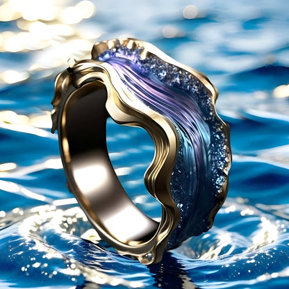 Mira – Bague Vintage Dorée Océan