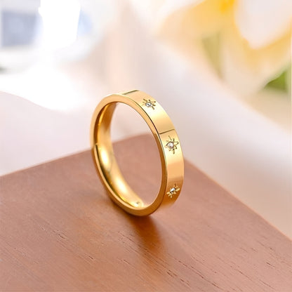 Nova – Bague Dorée Étoiles Scintillantes