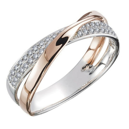 Clara – Bague Tressée Argent Vintage avec Zirconium