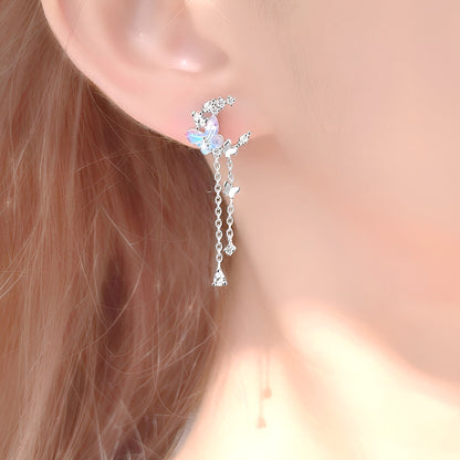 Nelly – Boucles d’Oreilles Lune et Papillons