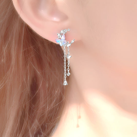 Nelly – Boucles d’Oreilles Lune et Papillons