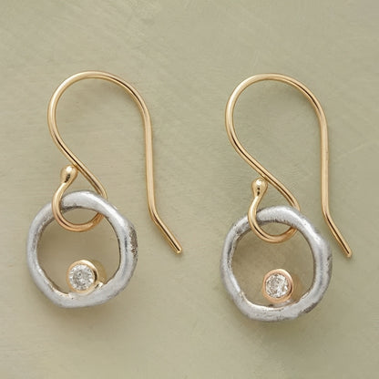 Vanya – Boucles d'Oreilles Vintage en Or et Argent avec Circonia