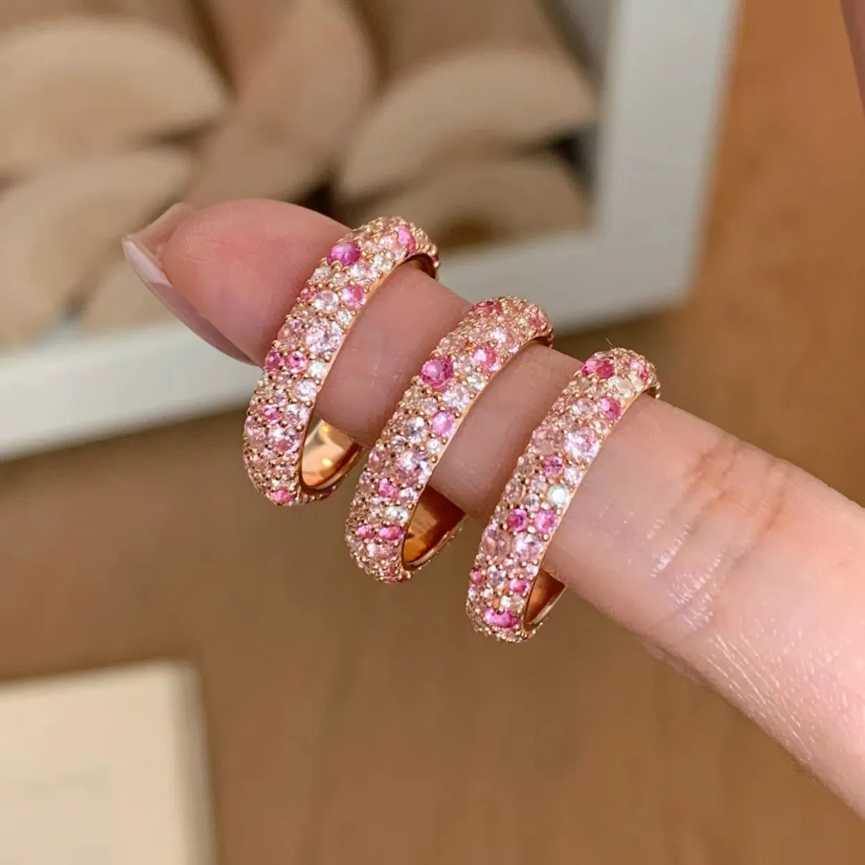 Zen – Bague Empilée Pavée de Diamants